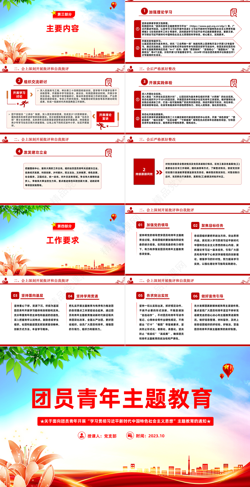 团员青年主题教育PPT关于面向团员青年开展主题教育的通知团课