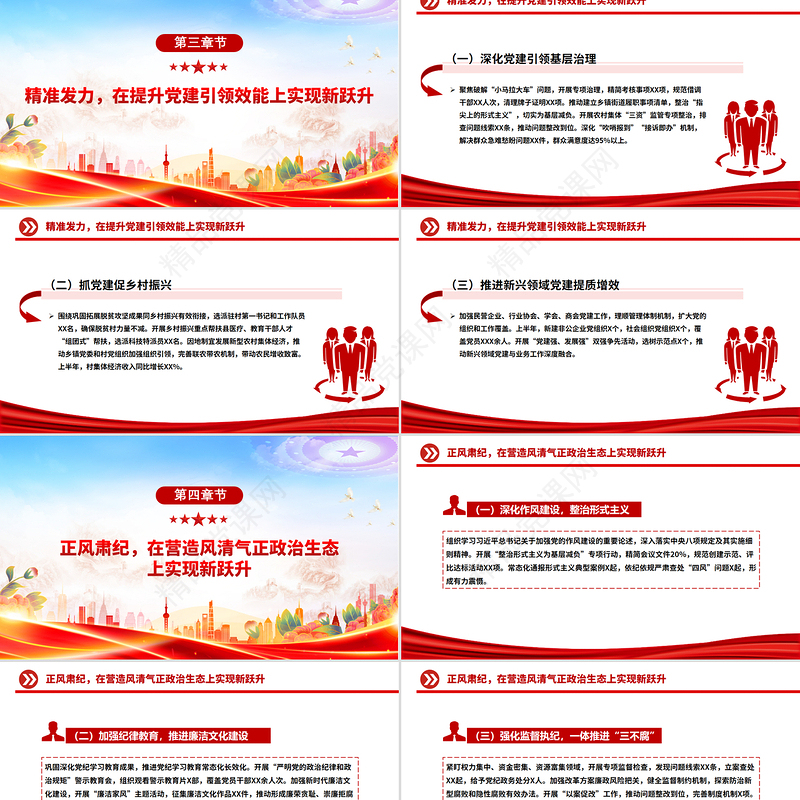 简洁风上半年党建工作情况总结PPT模板