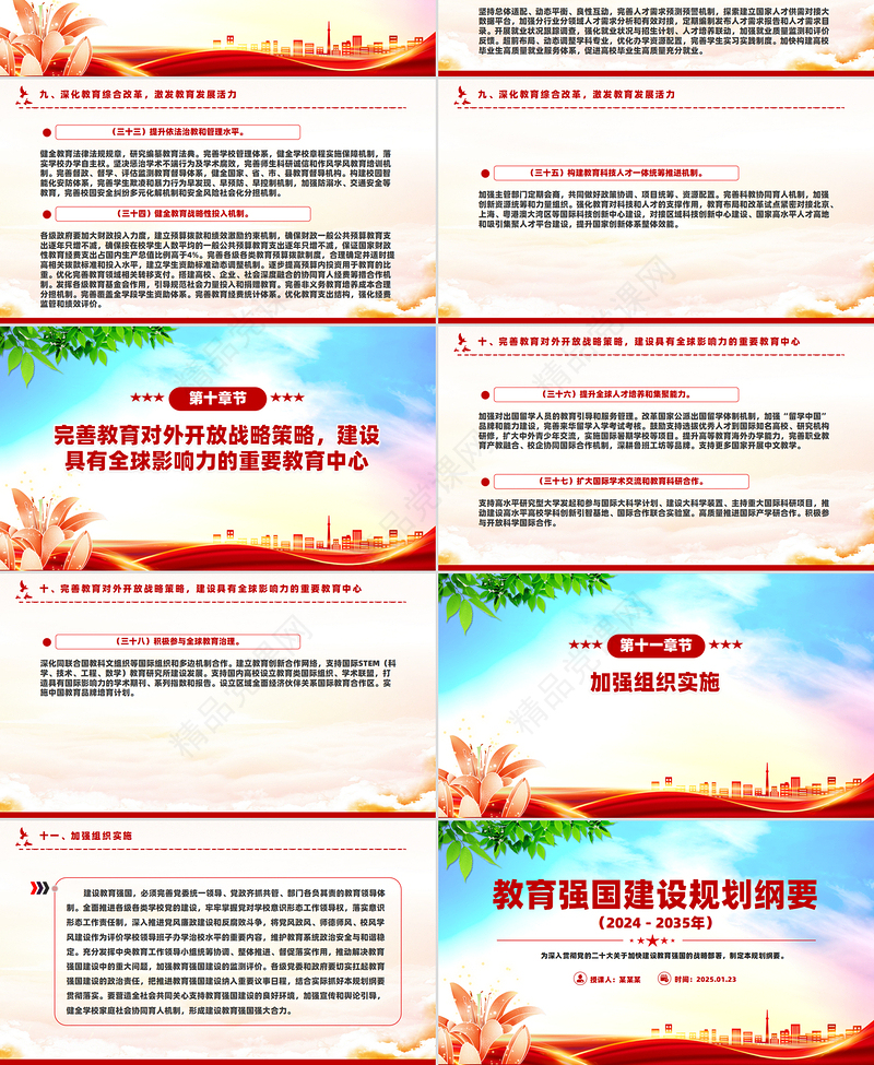 党建风《教育强国建设规划纲要（2024－2035年）》PPT课件