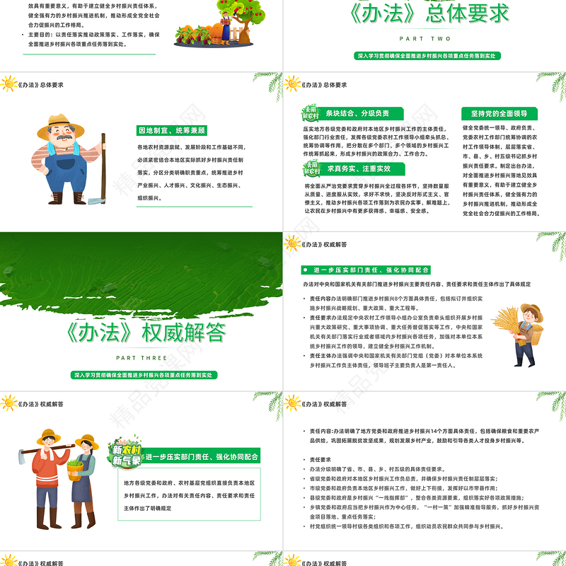 2023乡村振兴责任制实施办法PPT精美卡通学习解读《乡村振兴责任制实施办法》专题课件下载