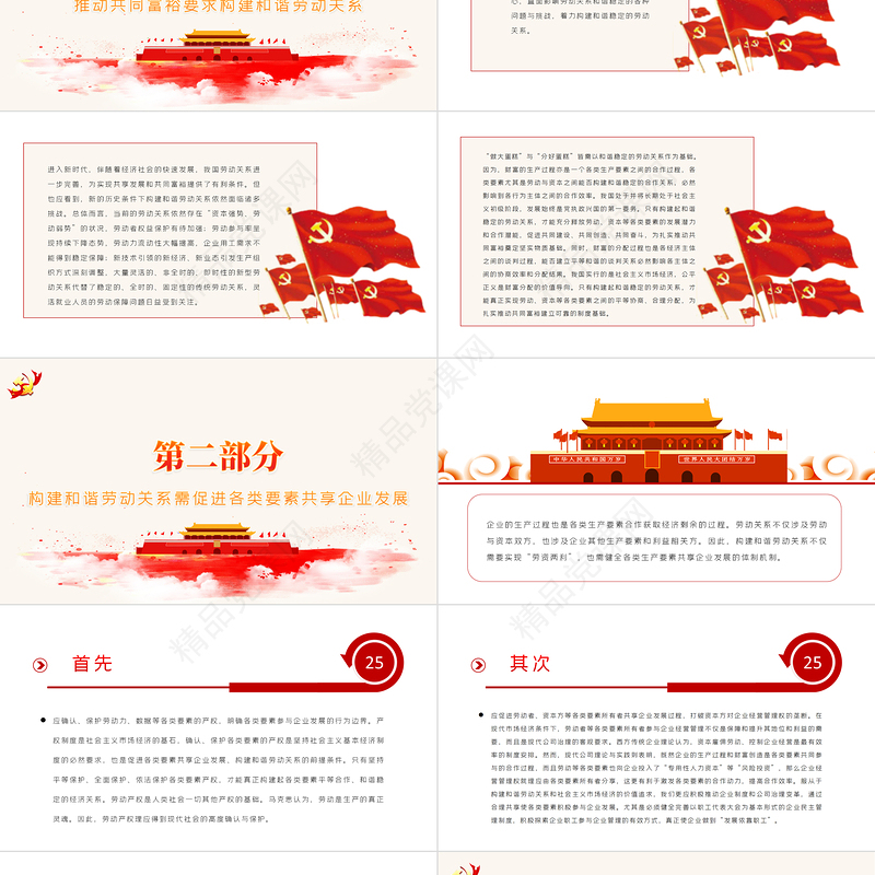 构建和谐劳动关系扎实推动共同富裕PPT红色党政风企业人力资源部门专题党课课件
