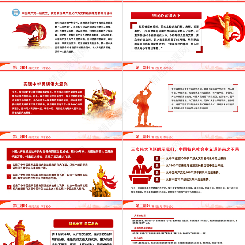 2023铭记党史不忘初心PPT党政风七一建党节热烈庆祝中国共产党成立102周年专题党课课件模板