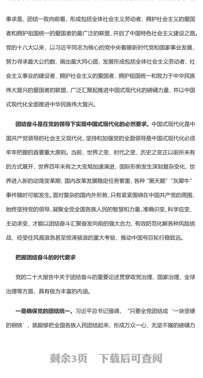 2023在团结奋斗中全面推进中华民族伟大复兴PPT大气党建风深入学习宣传贯彻党的二十大精神主题专题党课课件(讲稿)