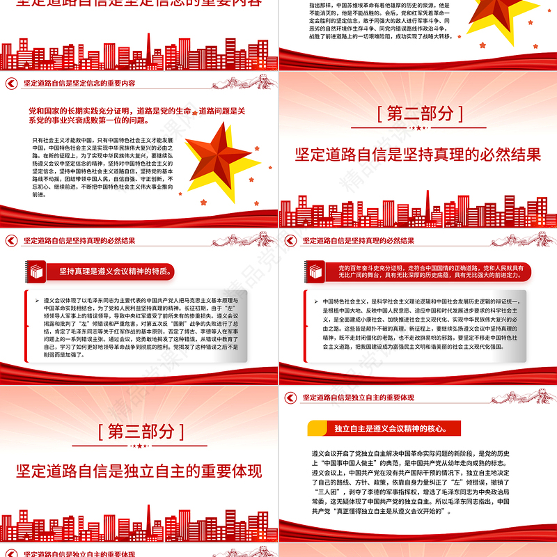 2023弘扬遵义会议精神 坚定道路自信PPT精品风党员干部学习教育专题党课课件