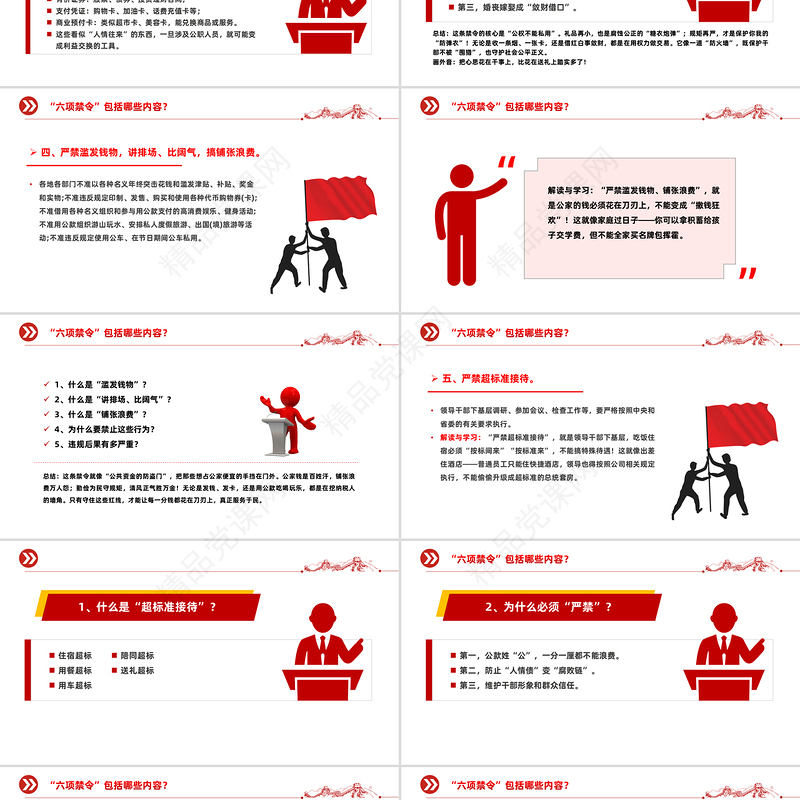 党政风什么是中央六项禁令PPT党的作风建设党课