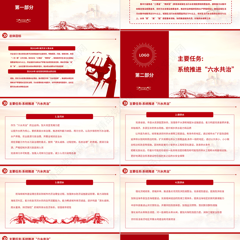 六水共治PPT彰显治水新理念高质量打好六水共治攻坚战生态党建党课课件