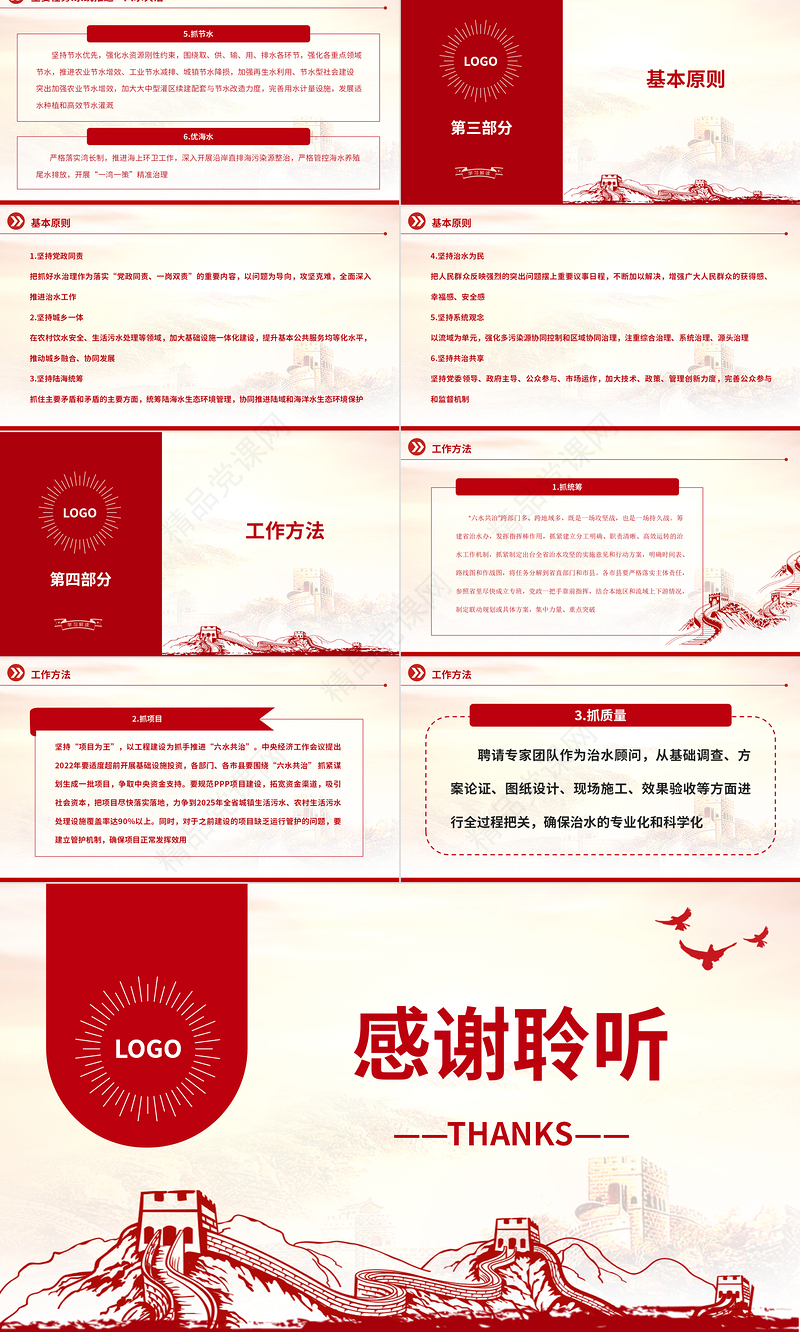 六水共治PPT彰显治水新理念高质量打好六水共治攻坚战生态党建党课课件