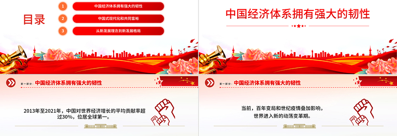 从新发展理念到新发展格局PPT大气精美党员干部学习教育专题党课模板.pptx