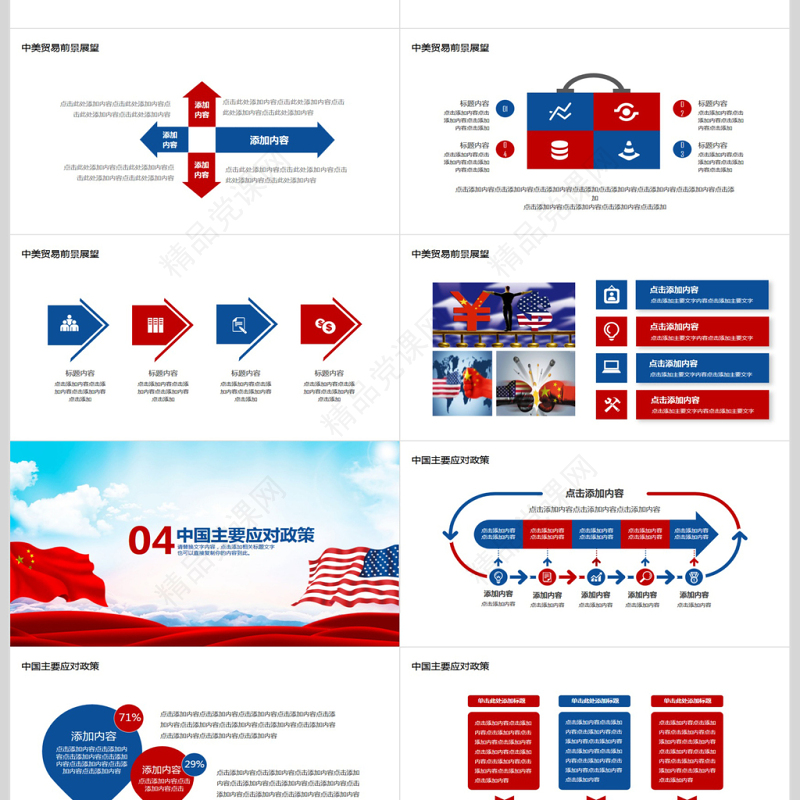 中美贸易战动态PPT模版