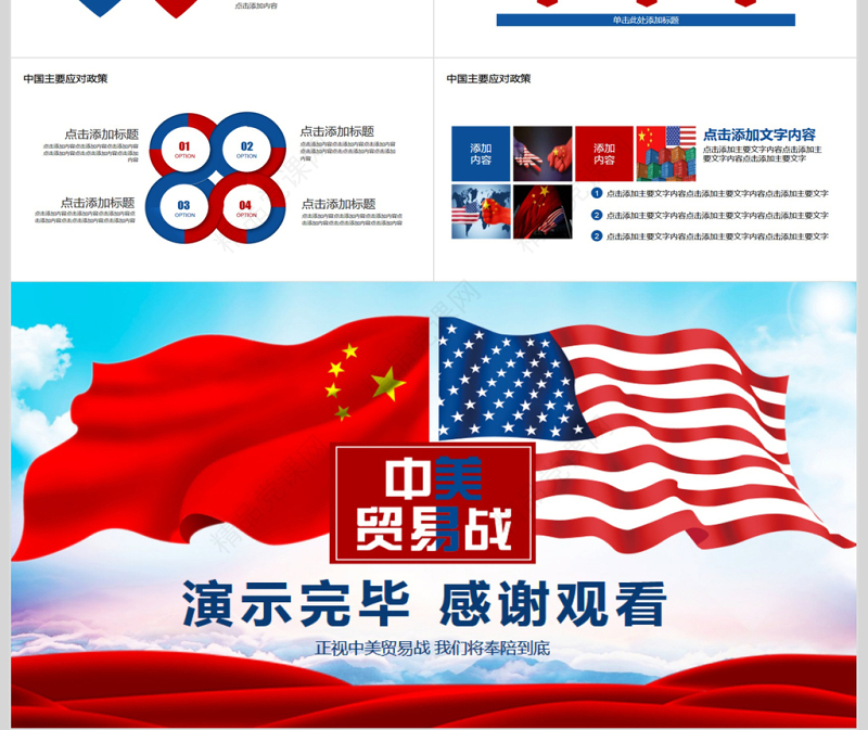 中美贸易战动态PPT模版