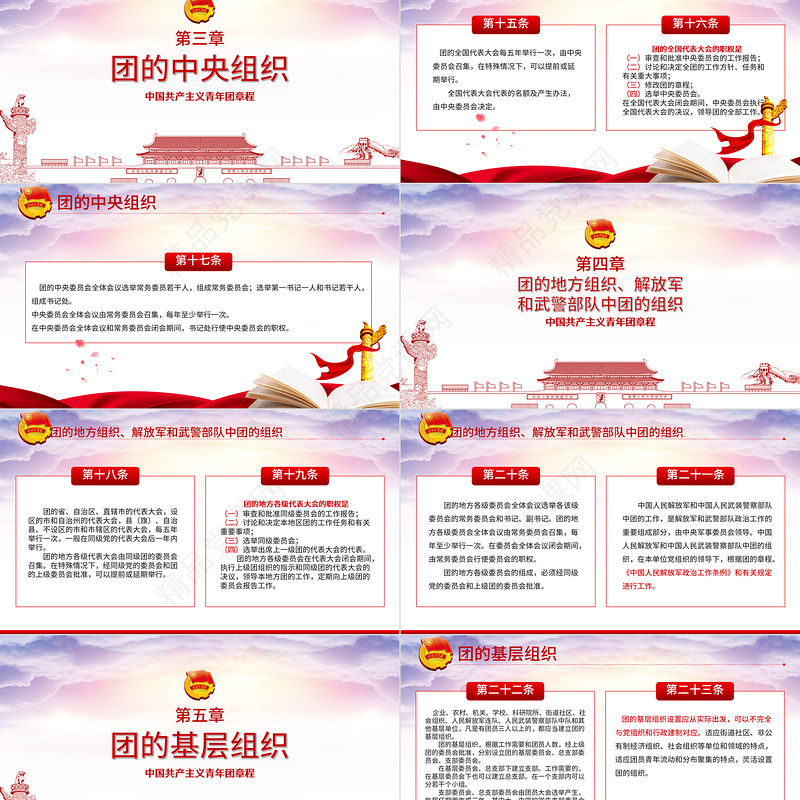 新时代的共青团员PPT深入学习中国共产主义青年团章程专题课件模板
