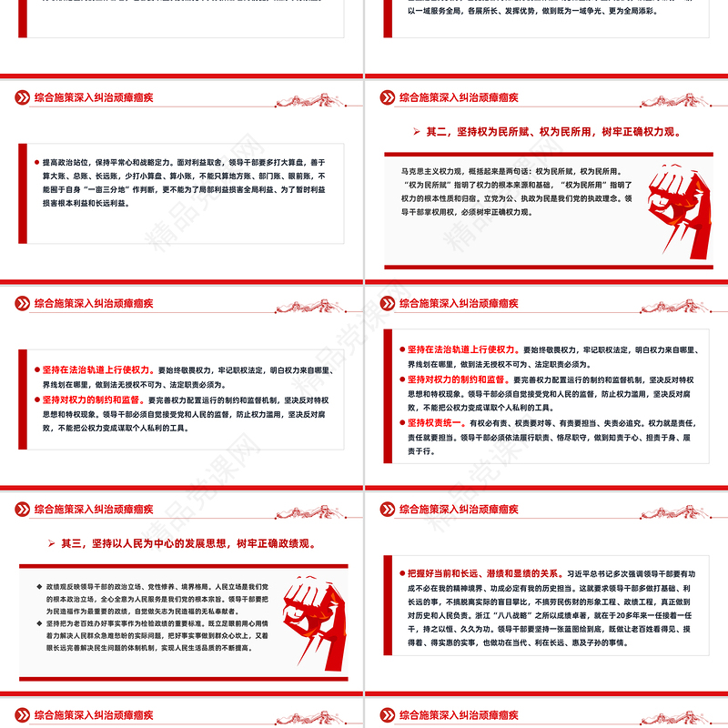 红色简洁力戒形式主义官僚主义PPT加强党的作风建设党课下载
