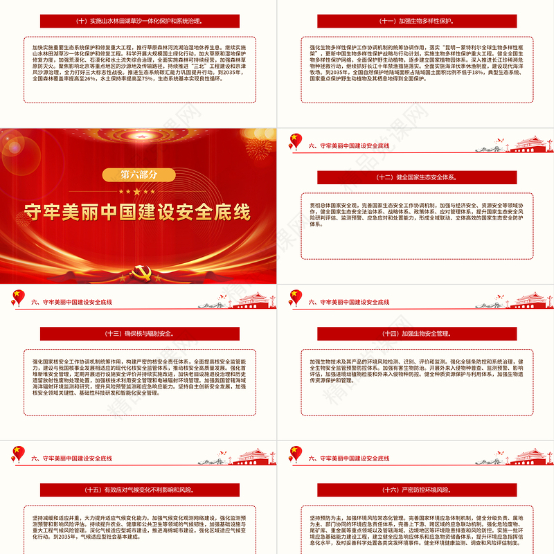 美丽中国建设PPT大气精美加快推进人与自然和谐共生的现代化党课