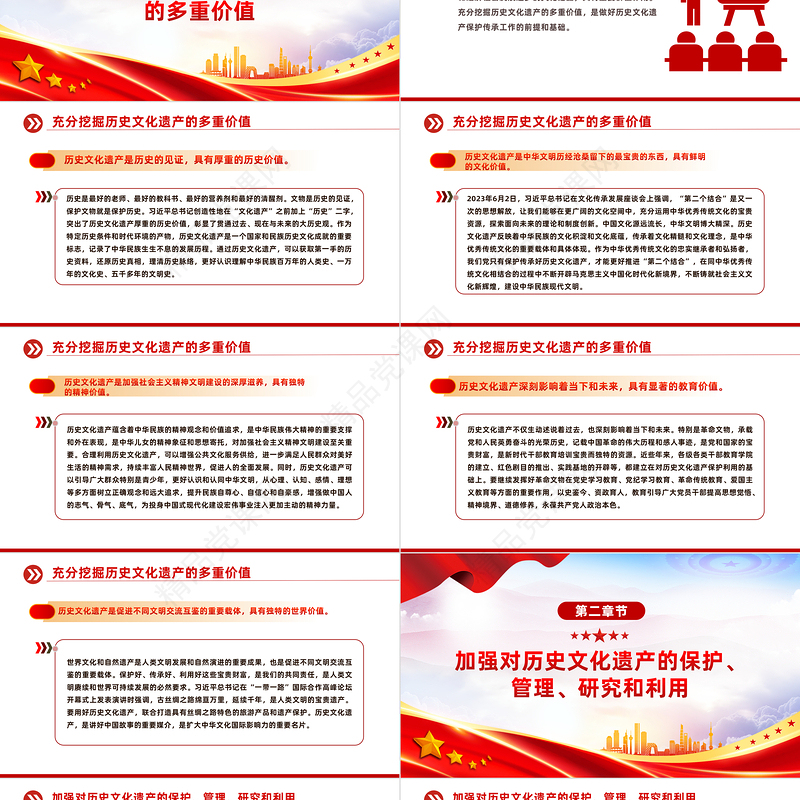 保护历史文化遗产传承历史文脉PPT关于加强历史文化遗产保护传承的重要论述和重要指示课件