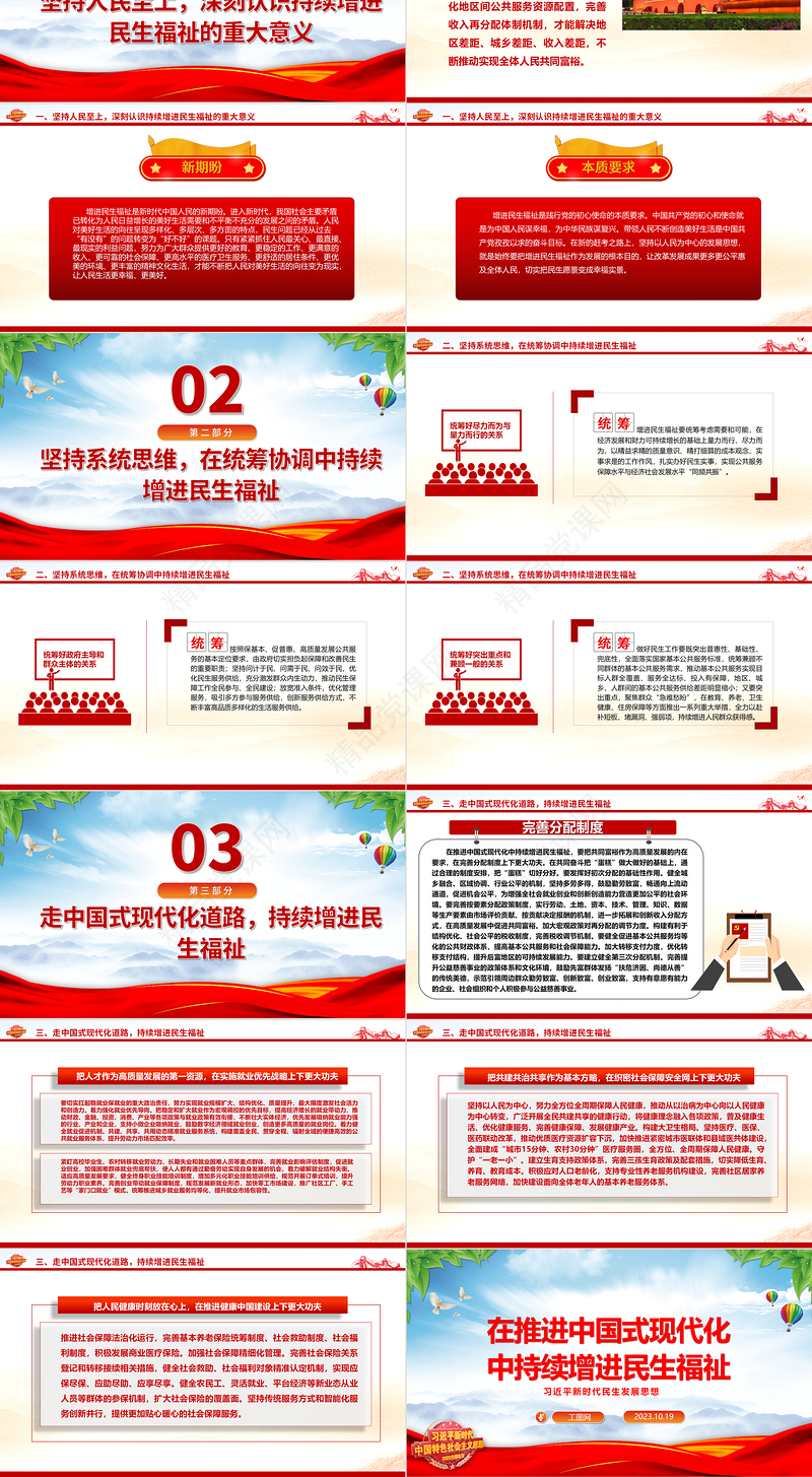 增进民生福祉PPT蓝色大气在推进中国式现代化中持续增进民生福祉不断实现人民对美好生活的向往微党课下载