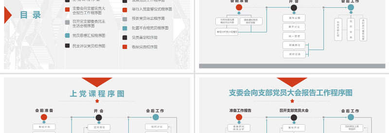 2018基层党支部党务工作流程图素材模板