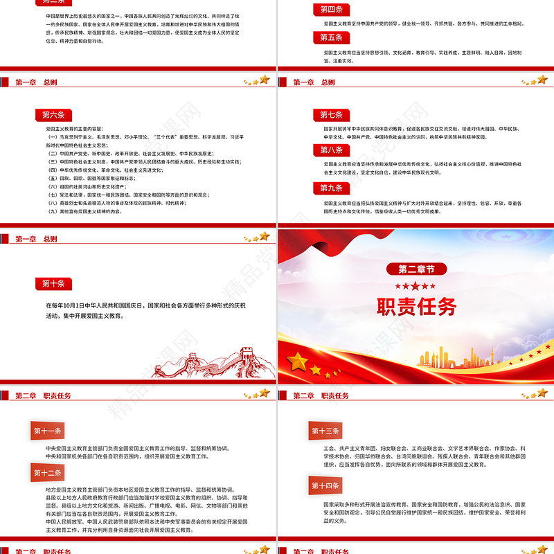 党政风党建风《中华人民共和国爱国主义教育法》全文内容学习PPT