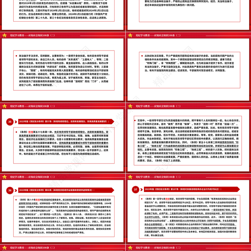 2024党纪学习教育应知应会知识100条（二）PPT