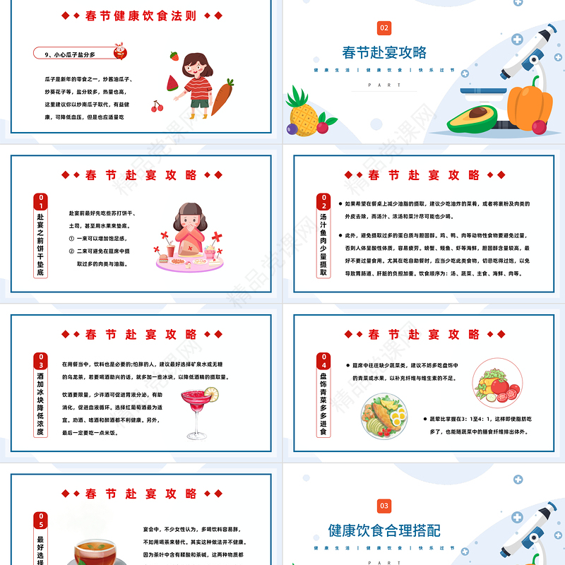2023春节健康饮食PPT春节健康饮食知识介绍模板课件