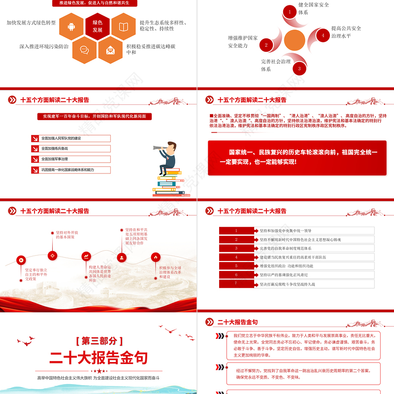 数读二十大报告PPT时尚国潮风党的20大报告学习解读基层党建专题党课课件