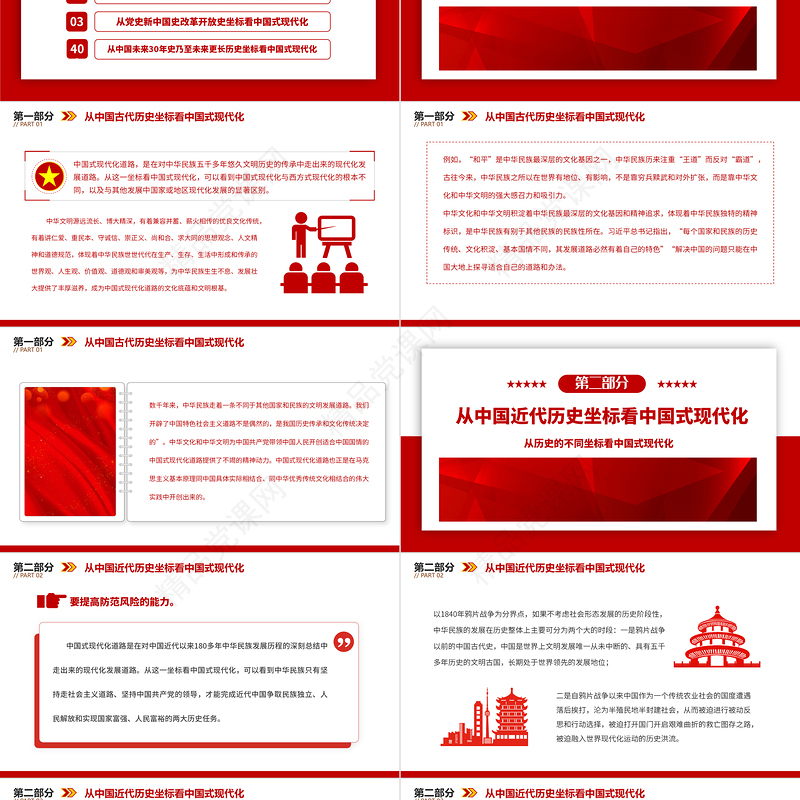 2023从历史的不同坐标看中国式现代化PPT精品风党员干部学习教育专题党课课件