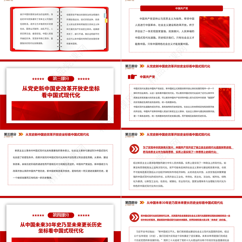 2023从历史的不同坐标看中国式现代化PPT精品风党员干部学习教育专题党课课件