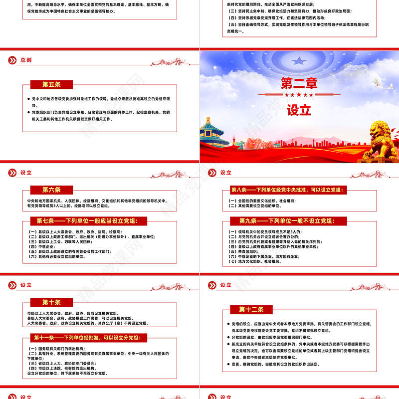 2024《中国共产党党组工作条例》PPT大气精美党内法规系列微党课