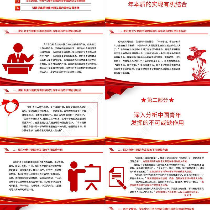 毛泽东青年观开辟了马克思主义青年观中国化时代化的正确道路ppt大气党政风学习毛泽东青年观主题党课