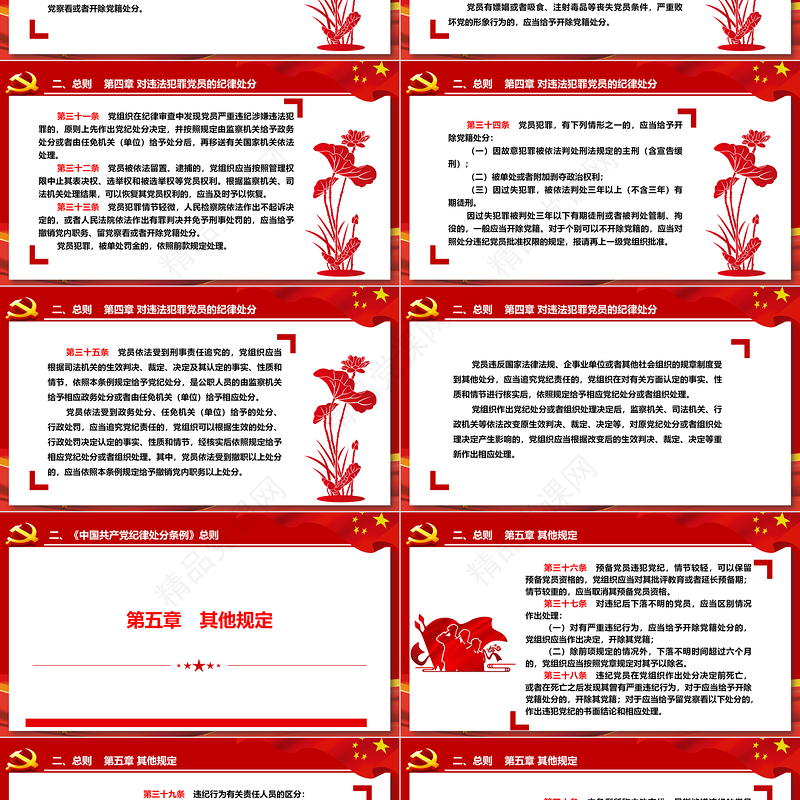 2024中国共产党纪律处分条例PPT党政风庄严全面加强党的纪律建设党课课件