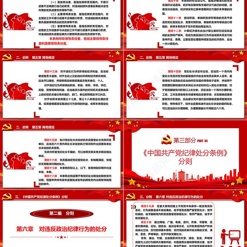 2024中国共产党纪律处分条例PPT党政风庄严全面加强党的纪律建设党课课件