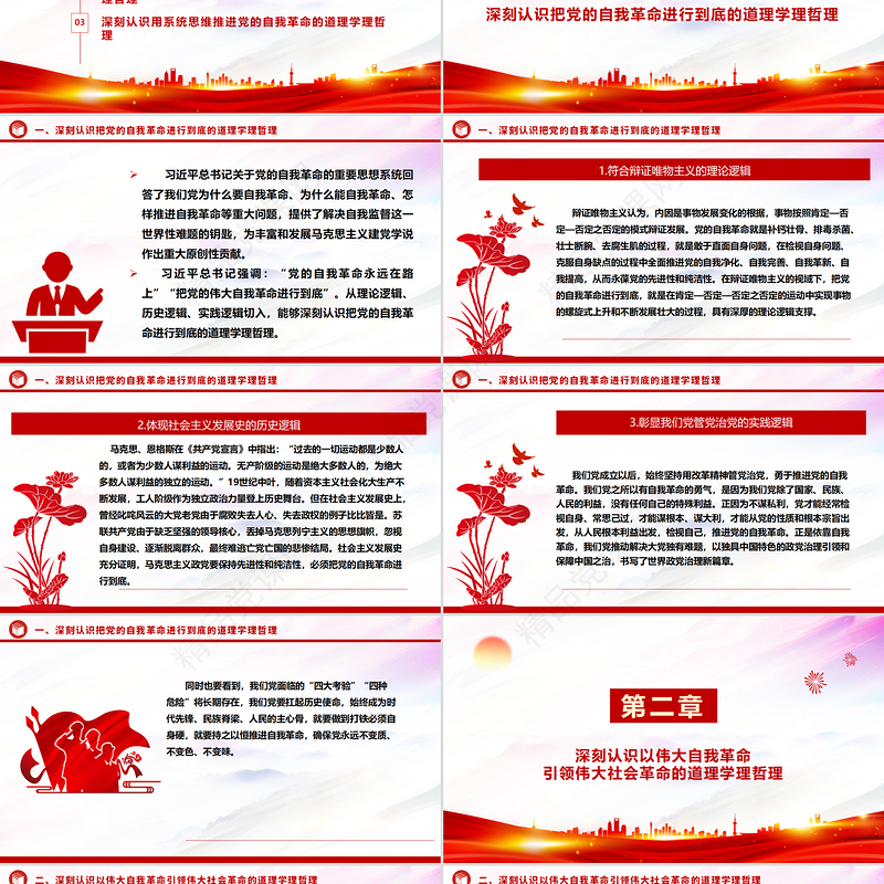 2024极简风从道理学理哲理上深化对党的自我革命的认识ppt主题党课课件