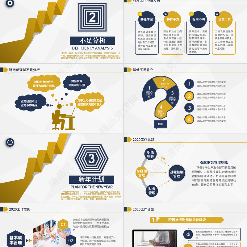 2023蓝色大气财务部工作总结ppt模板