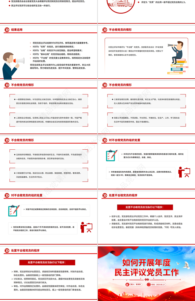 2025如何开展年度民主评议党员工作PPT课件下载