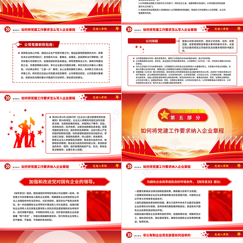 党建入章程PPT聚焦党建工作写入非公企业章程推动党建工作与企业生产经营深度融合党建党课