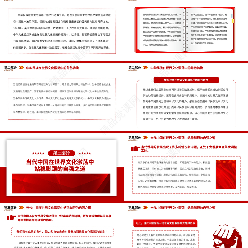 2023世界文化激荡中的中华民族PPT大气精美风党员干部学习教育专题党课课件