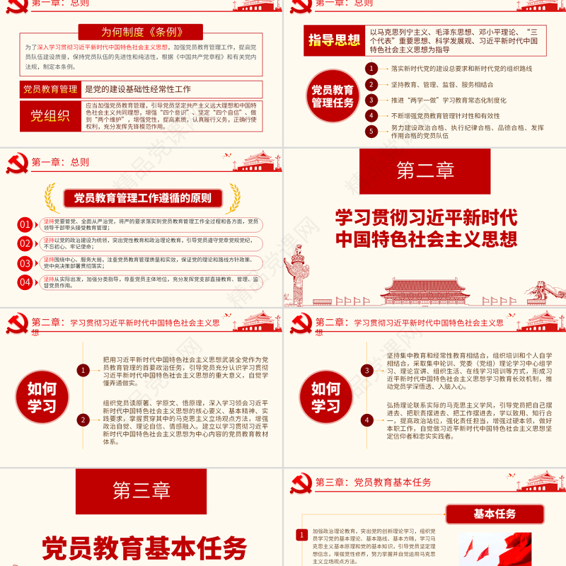 原创学习解读中国共产党党员教育管理工作条例PPT-版权可商用