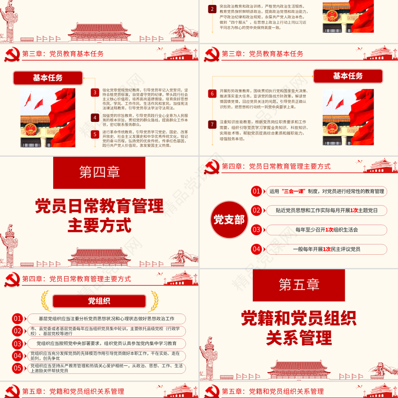 原创学习解读中国共产党党员教育管理工作条例PPT-版权可商用