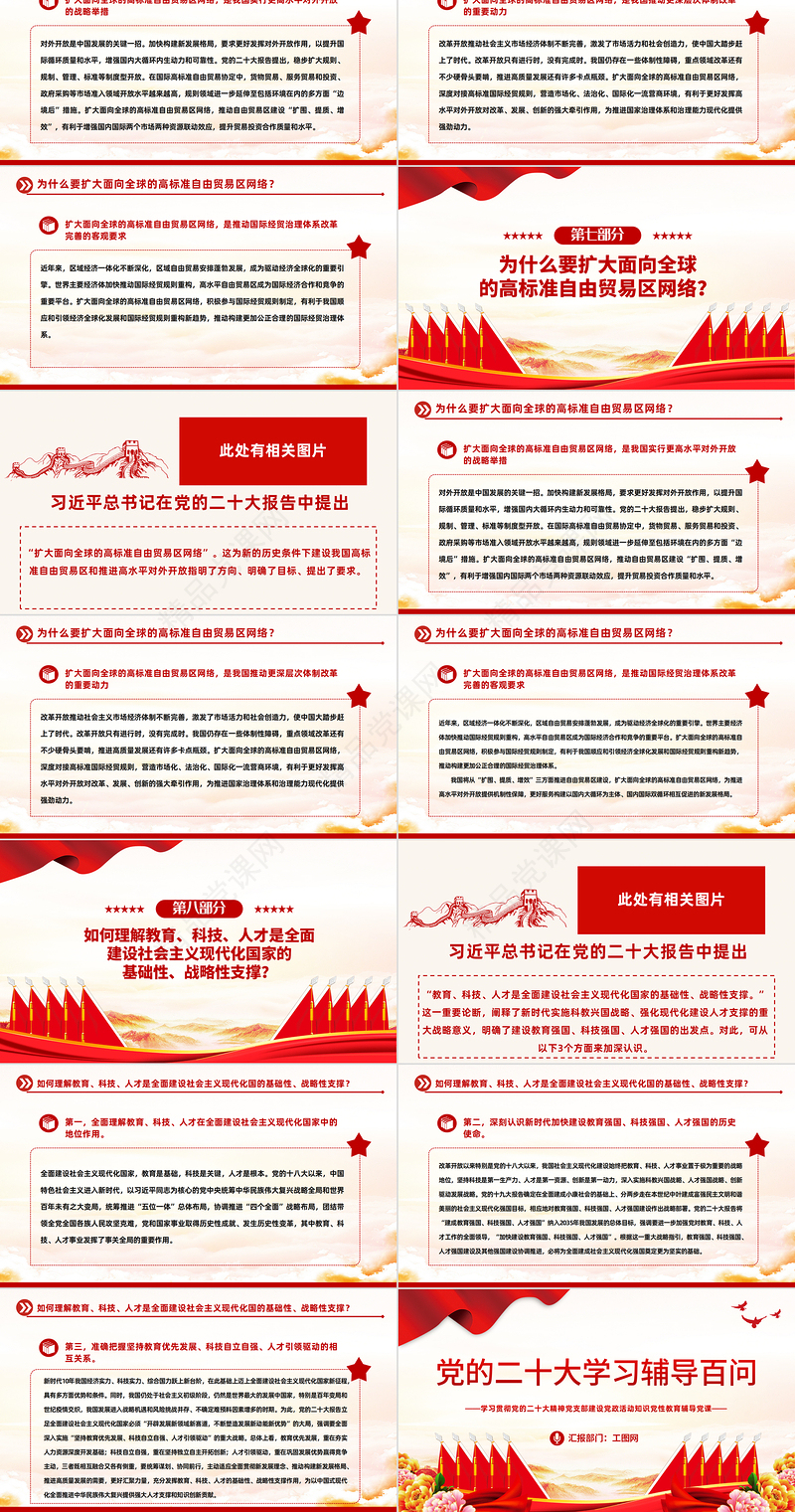 2023大会报告辅导百问（第38—45问）关于中国式现代化PPT大气精美党员干部学习教育专题党课模板课件