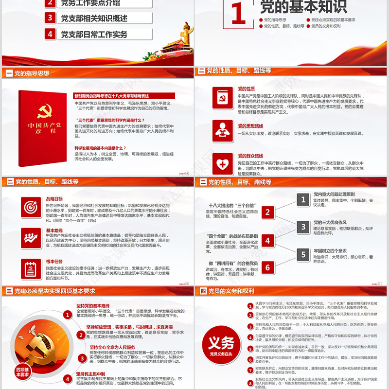 党支部党务工作党建知识培训党课PPT