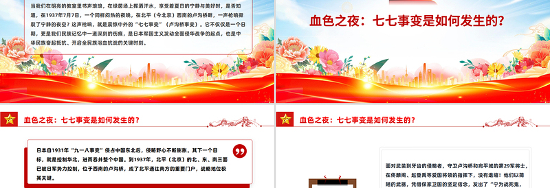 精美大气七七事变88周年PPT2025年勿忘国耻吾辈自强主题班会