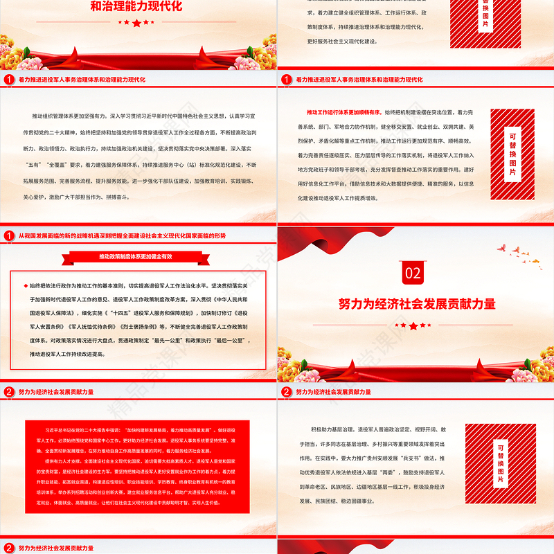 2023为社会主义现代化强国建设贡献退役军人工作力量PPT简约优质风认真学习宣传贯彻党的二十大精神专题党课课件