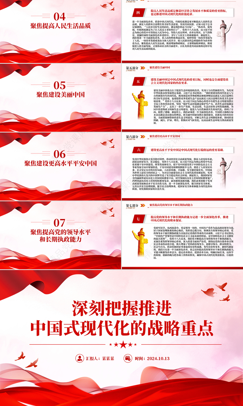 2024关于深刻把握推进中国式现代化的战略重点PPT课件模板