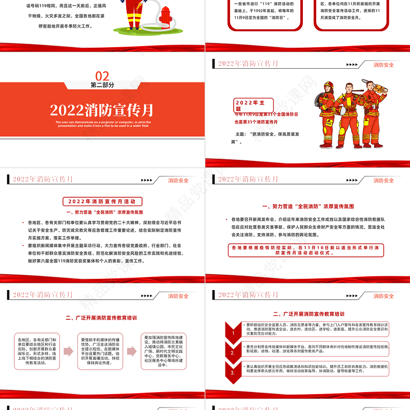 年消防宣传月抓消防安全保高质量发展模板课件
