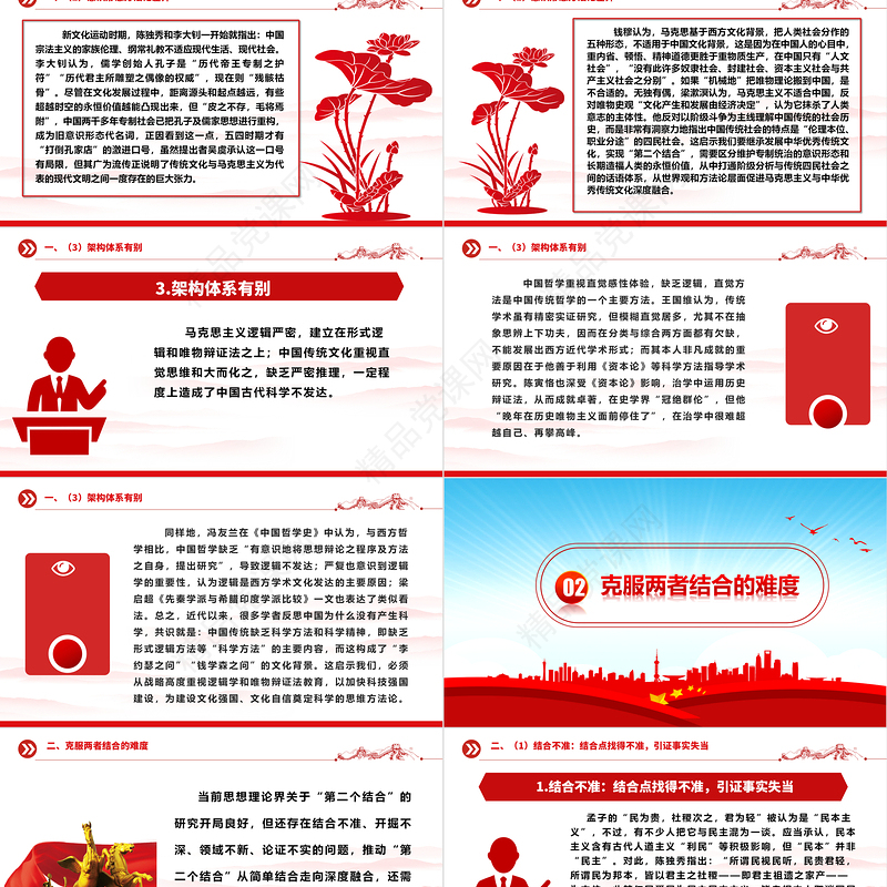 在解决好“六个克服”中有力推动“第二个结合”（上）ppt华美党政做好新时代新征程宣传思想文化工作专题党课