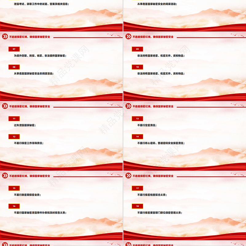 保密知识学习之50条不可逾越的保密红线PPT党课课件