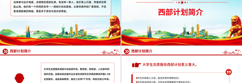 2025大学生志愿服务西部PPT去西部志青春课件
