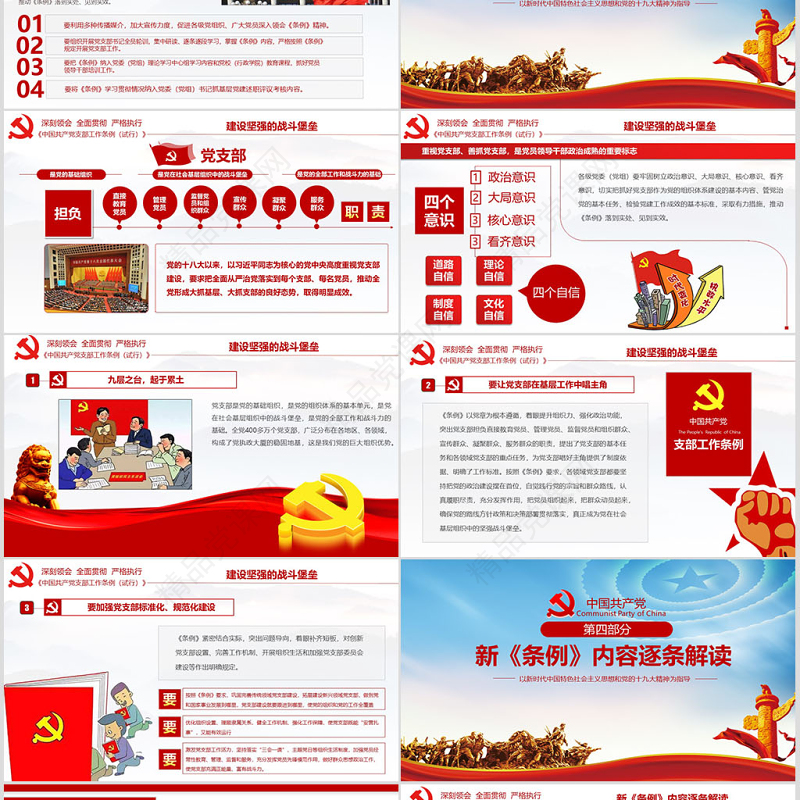 原创2018党支部工作条例党建党政党课党员-版权可商用