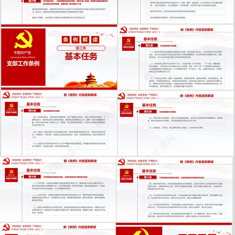 原创2018党支部工作条例党建党政党课党员-版权可商用