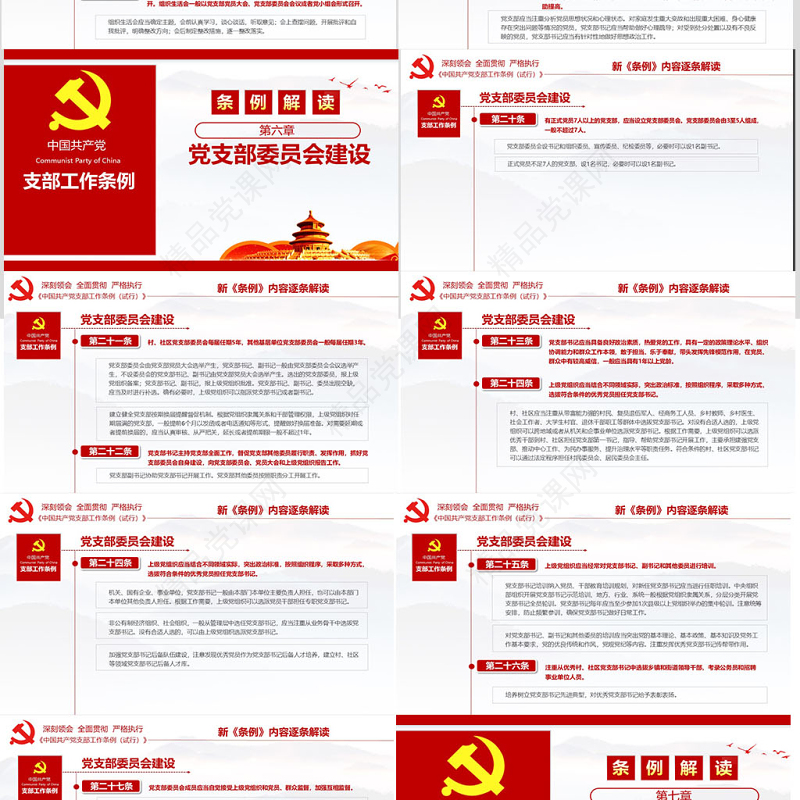 原创2018党支部工作条例党建党政党课党员-版权可商用