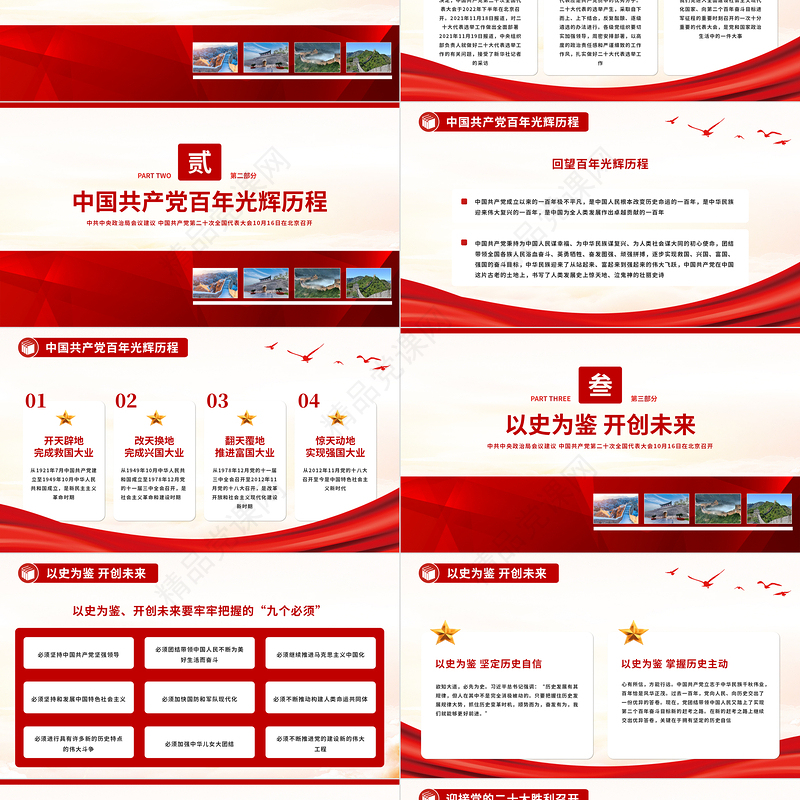 喜迎党的二十大PPT党政风简约永远跟党走奋进新征程20大简介党政党建学习教育专题课件